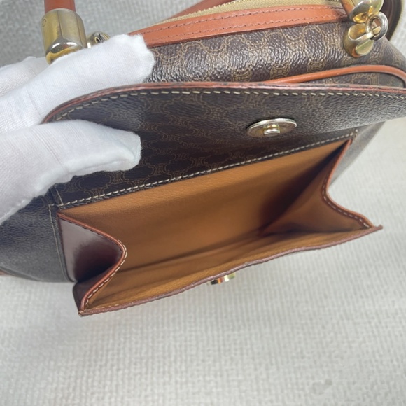 CELINE PARIS STUNNING VTG Macadam Brown Dome Satchel MC99/1 GUC W/COA - Picture 7 of 16